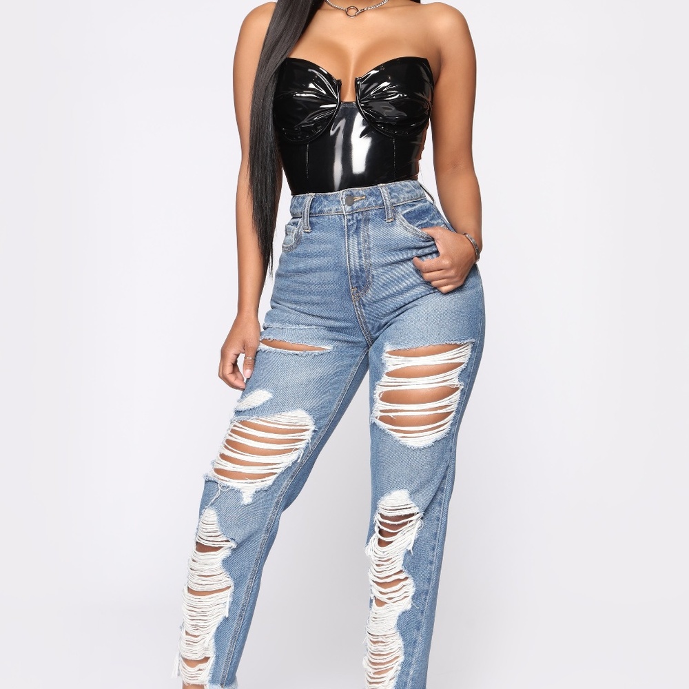 Unforgettable Latex Bodysuit - Black